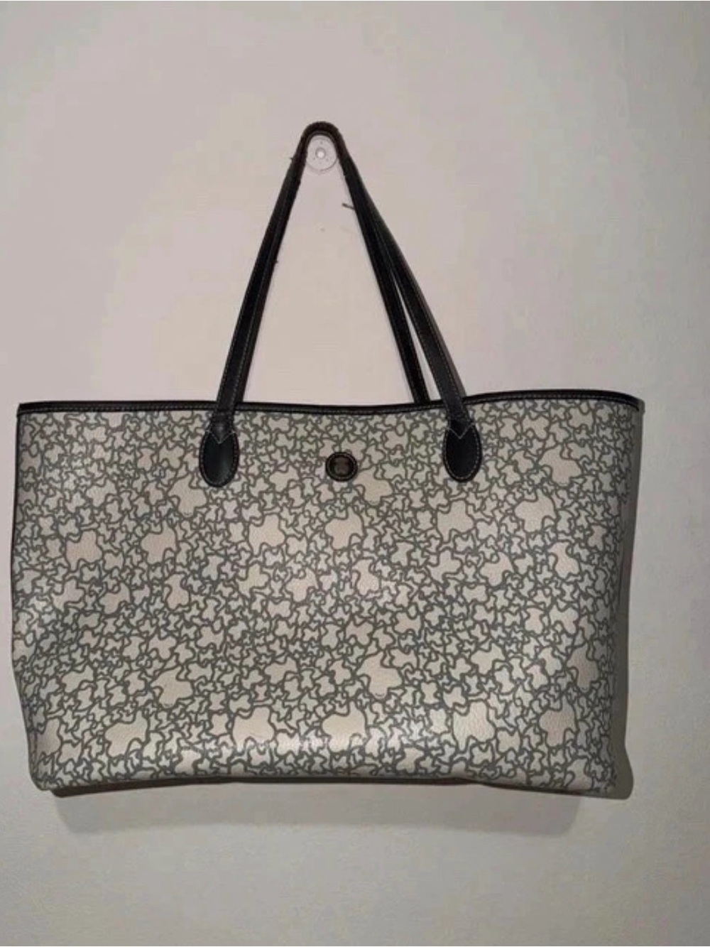 Tous Gray & White Patterned Tote Bag
